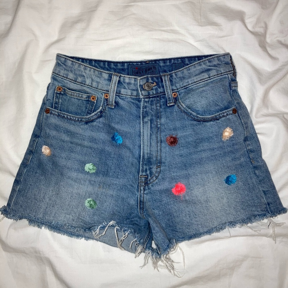 Colorful cutoff Lucky Brand denim shorts